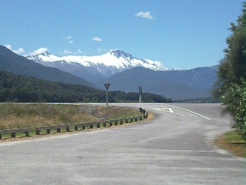 view of mountains just before we started the haast ascent
