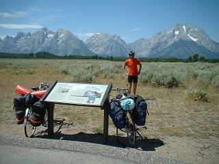 view of Tetons from Jenny Lake road